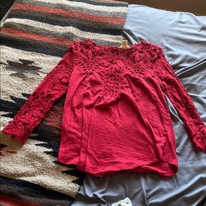 Women's Red Lace Top
